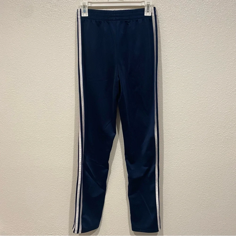 Kids Adidas Girls Blue 3 Stripe Straight Leg Track Pants XL 14/16